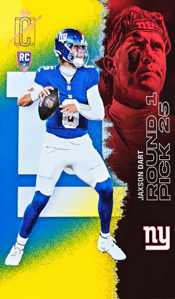 2025 Topps Signature Class Football Blue and Yellow Jaxson Dart #106 RAW Ungraded