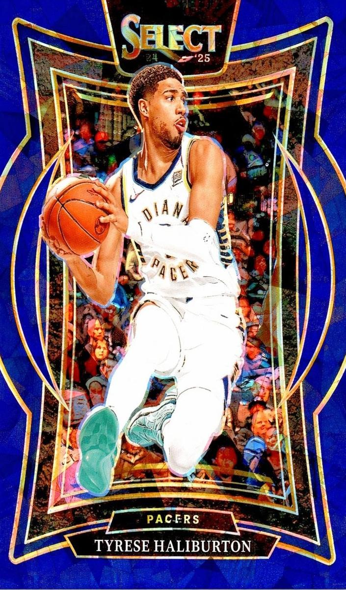 2024 Panini Select Basketball Blue Cracked Ice Tyrese Haliburton #64