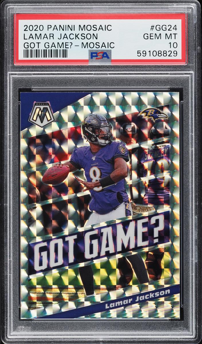 2020 Panini Mosaic Football Mosaic Lamar Jackson #GG24 PSA 10