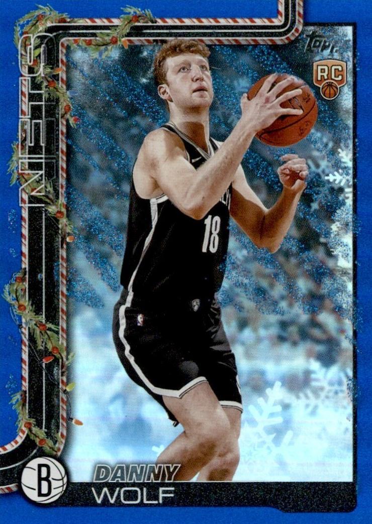 2025 Topps Holiday Basketball Blue Metallic Glitter Holiday Danny Wolf #H187 PSA 9