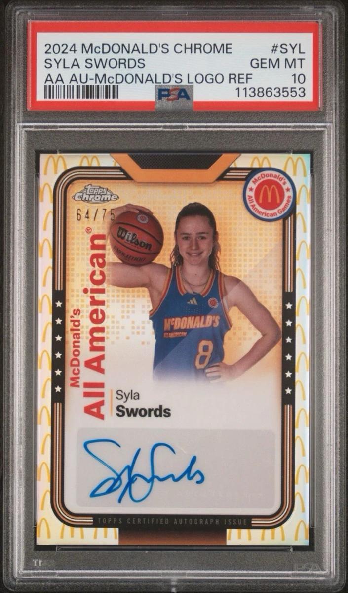 2024 Topps Chrome McDonald's All American Basketball McDonald's Logo Refractor Syla Swords #SMS-SYL PSA 10