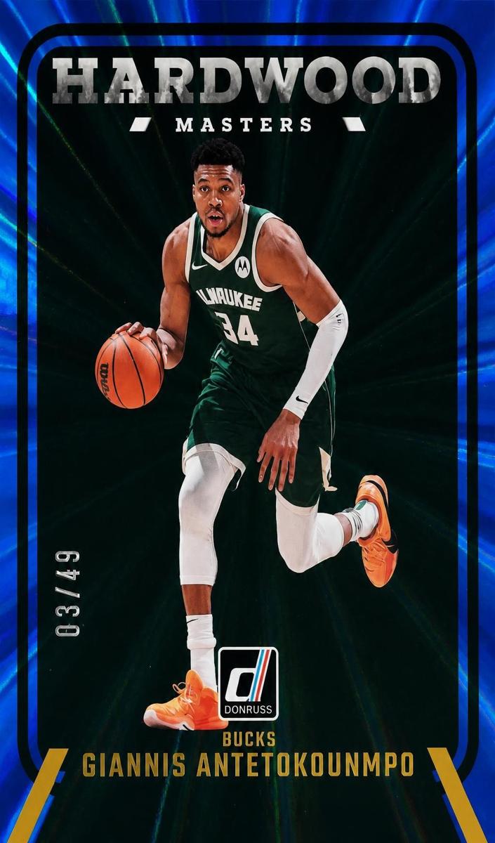 2024 Panini Donruss Basketball Holo Blue Laser Giannis Antetokounmpo #15
