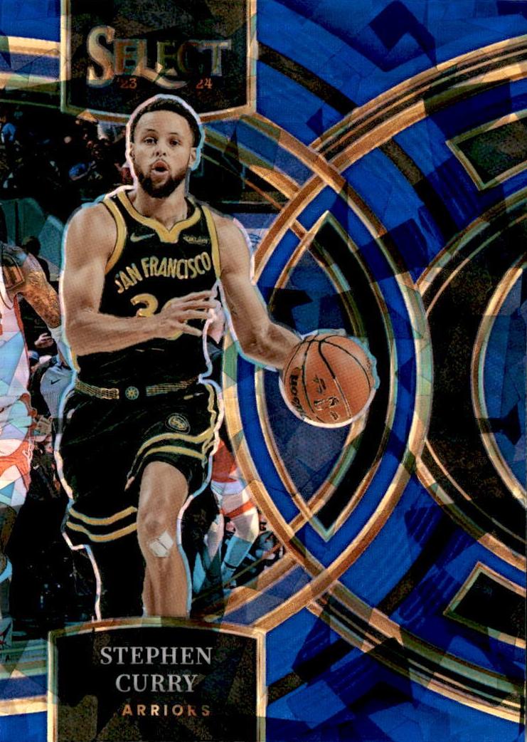 2023 Panini Select Basketball Blue Cracked Ice Stephen Curry #145