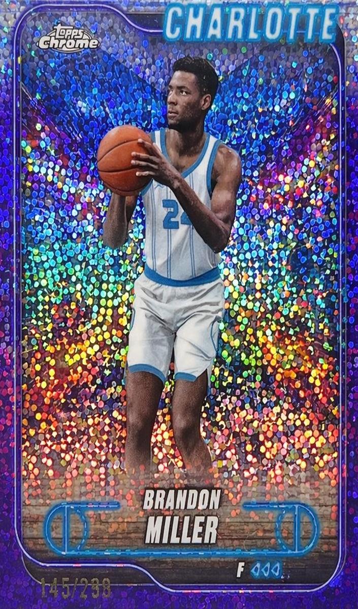 2024 Topps Chrome Basketball Purple Speckle Refractor Brandon Miller #61