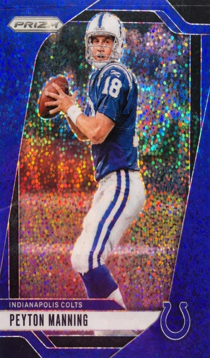 2024 Panini Prizm Football Blue Sparkle Peyton Manning #126 PSA 10