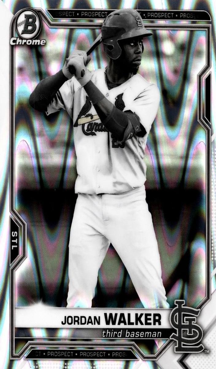 2021 Bowman Draft Chrome Baseball Black and White Raywave Jordan Walker #BDC-187