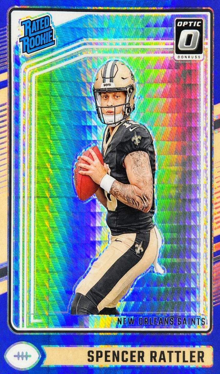 2024 Donruss Optic Football Blue Hyper Spencer Rattler #289 PSA 10