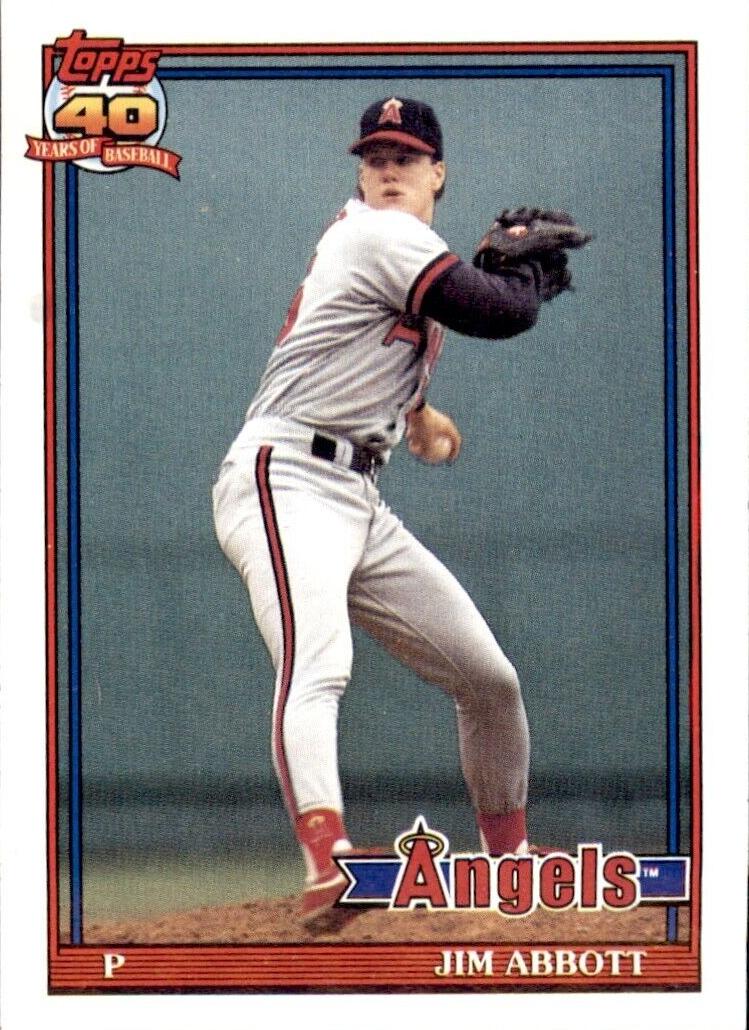 1991 Topps Baseball Jim Abbott #285 PSA 8.5