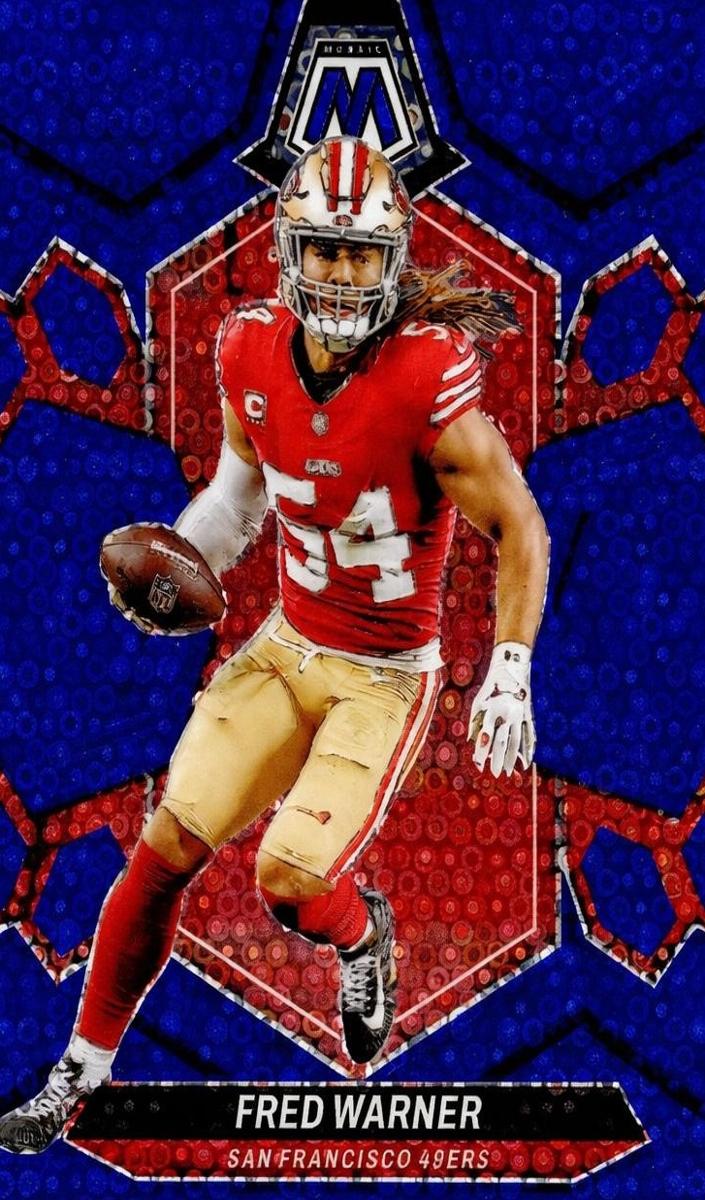 2024 Panini Mosaic Football No Huddle Blue Fred Warner #196