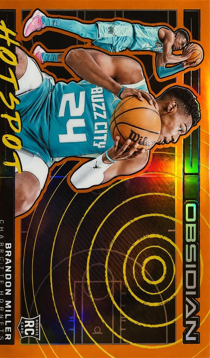 2023 Panini Obsidian Basketball Electric Etch Orange Flood Brandon Miller #13 PSA 9