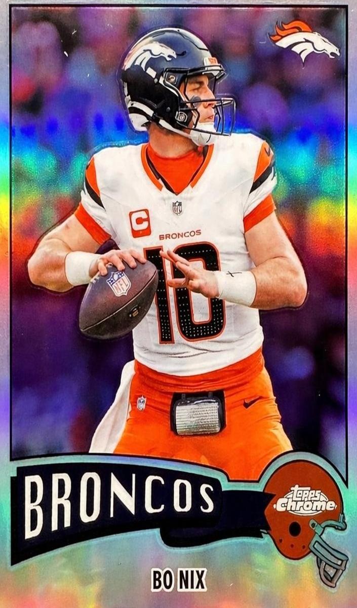 2025 Topps Chrome Football Refractor Bo Nix #1975-11 RAW Ungraded