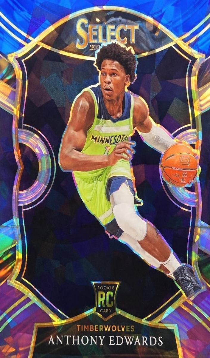 2020 Panini Select Basketball Blue White Purple Ice Anthony Edwards #61