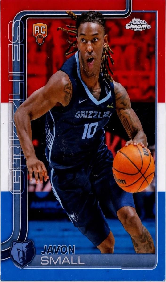 2025 Topps Chrome Basketball Red White and Blue Refractor Javon Small #299