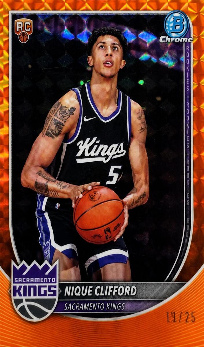2025 Bowman Basketball Orange Geometric Refractor Nique Clifford #BCV-24