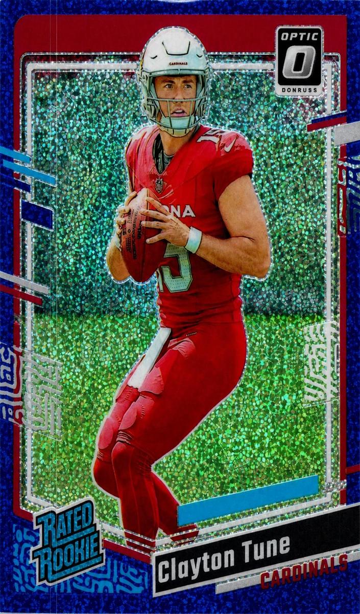 2023 Donruss Optic Football Blue Glitter Clayton Tune #202 PSA 9