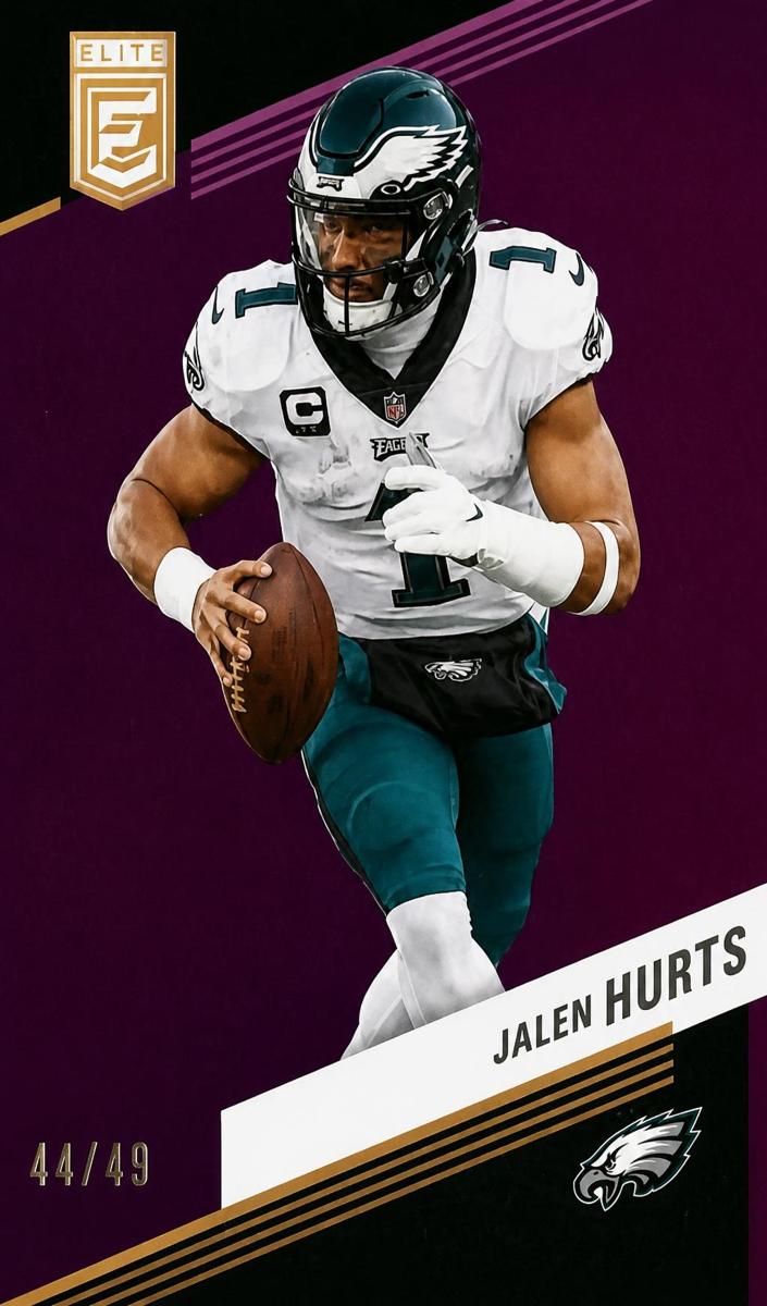 2023 Donruss Elite Football Purple Jalen Hurts #44 PSA 8.5