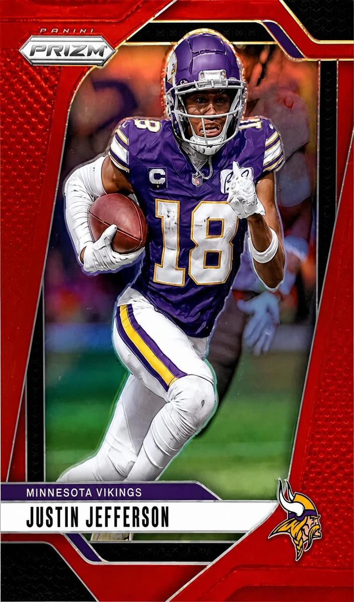 2024 Panini Prizm Football Red Justin Jefferson #187 PSA 9