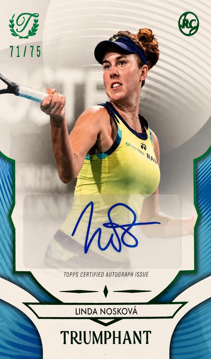 2025 Topps Triumphant Tennis Hard Court Blue Foil Linda Noskova #27-A