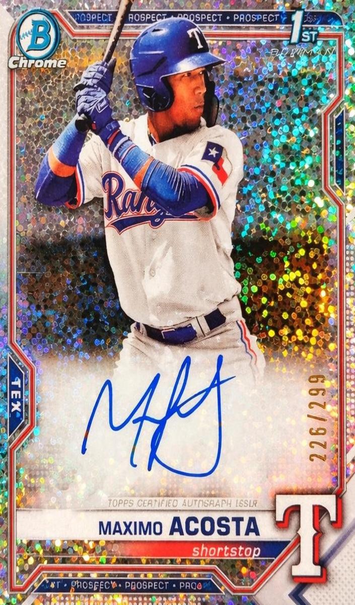 2021 Bowman Chrome Prospects Baseball Speckle Maximo Acosta #CPA-MA