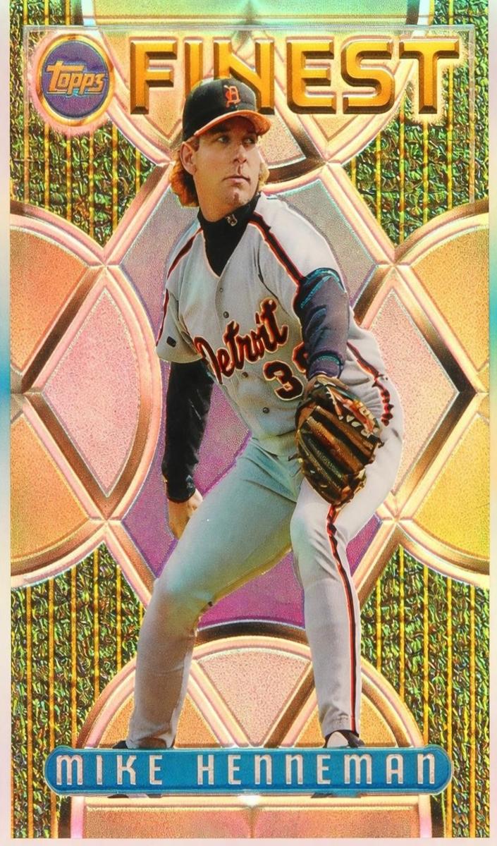 1995 Topps Finest Baseball Refractor Mike Henneman #153