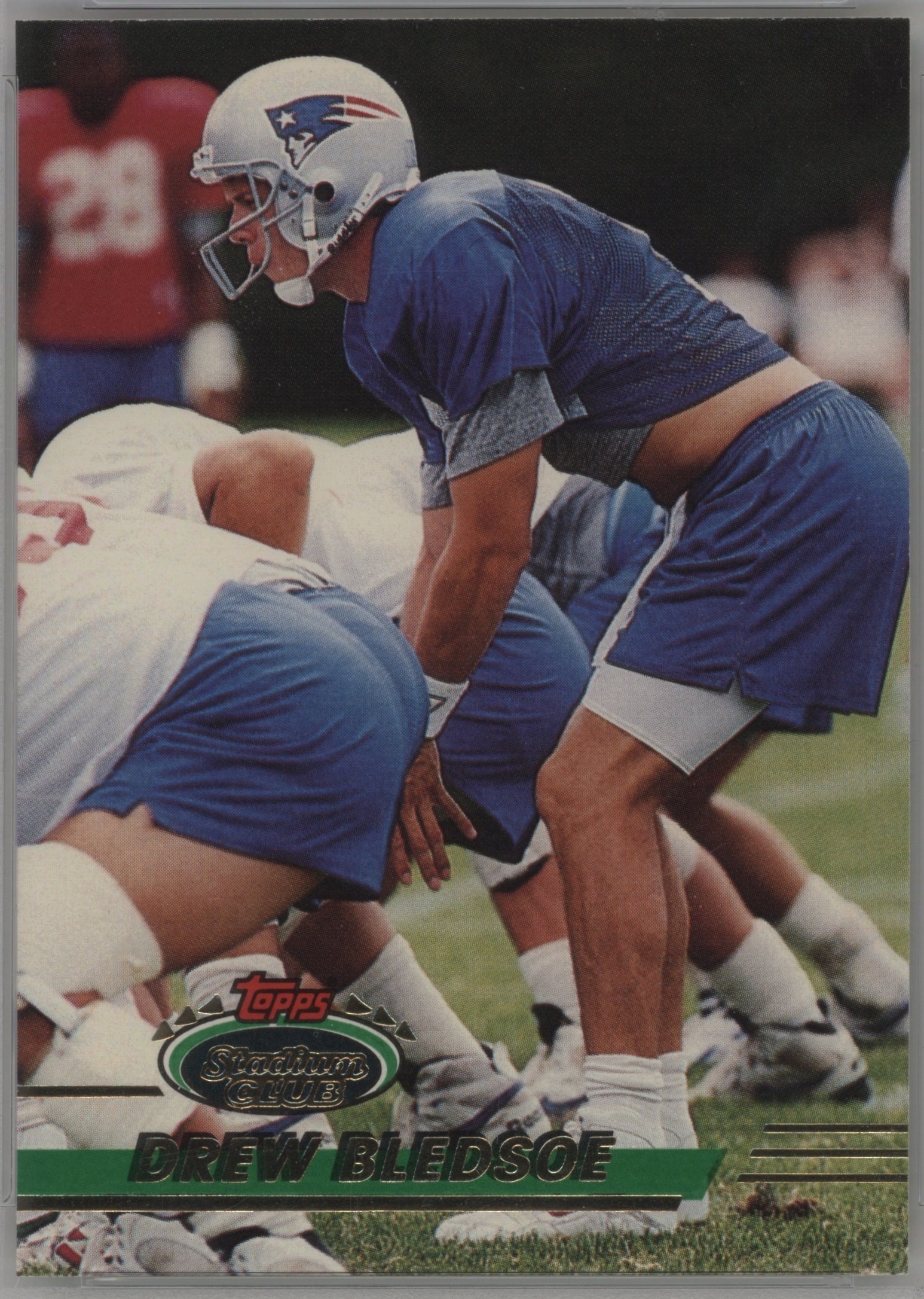 1993 Topps Stadium Club Football Error - Missing Draft Pick Logo Drew Bledsoe #280