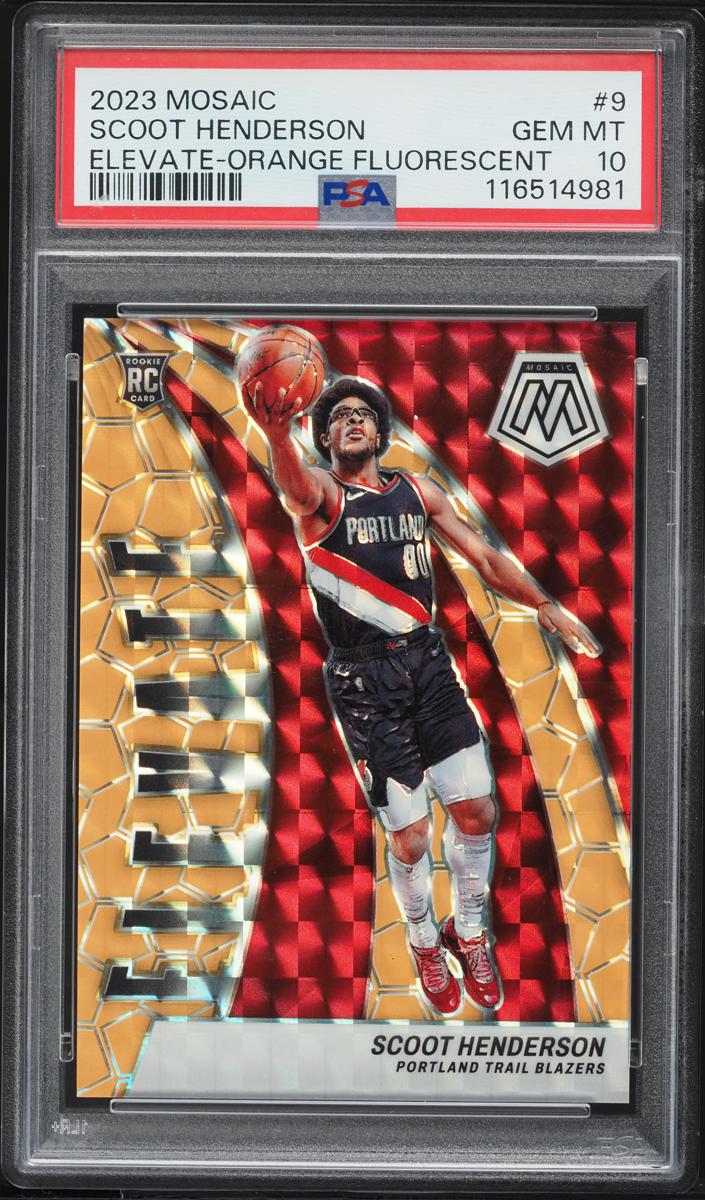 2023 Panini Mosaic Basketball Orange Fluorescent Scoot Henderson #9 PSA 10