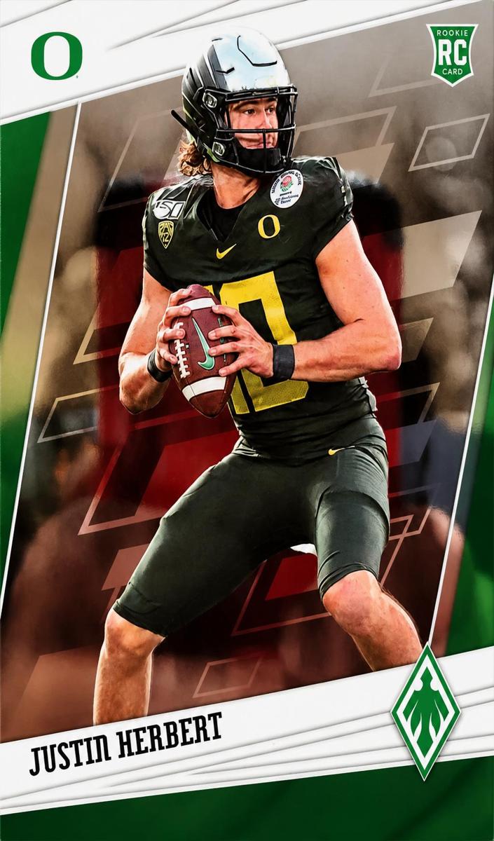 2020 Panini Chronicles Draft Picks Football Justin Herbert #5 PSA 9
