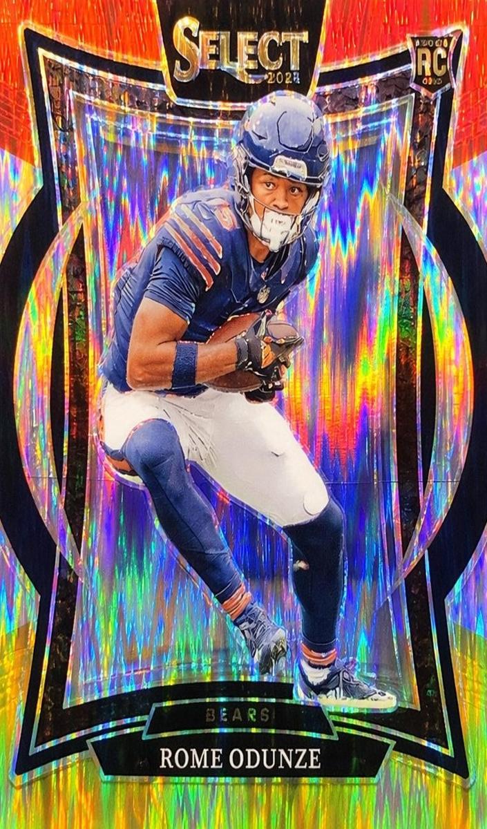 2024 Panini Select Football Red and Yellow Shock Rome Odunze #3