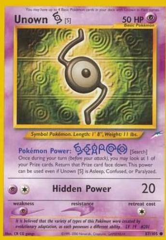 2002 Pokemon Neo Destiny Unown S #87 PSA 9