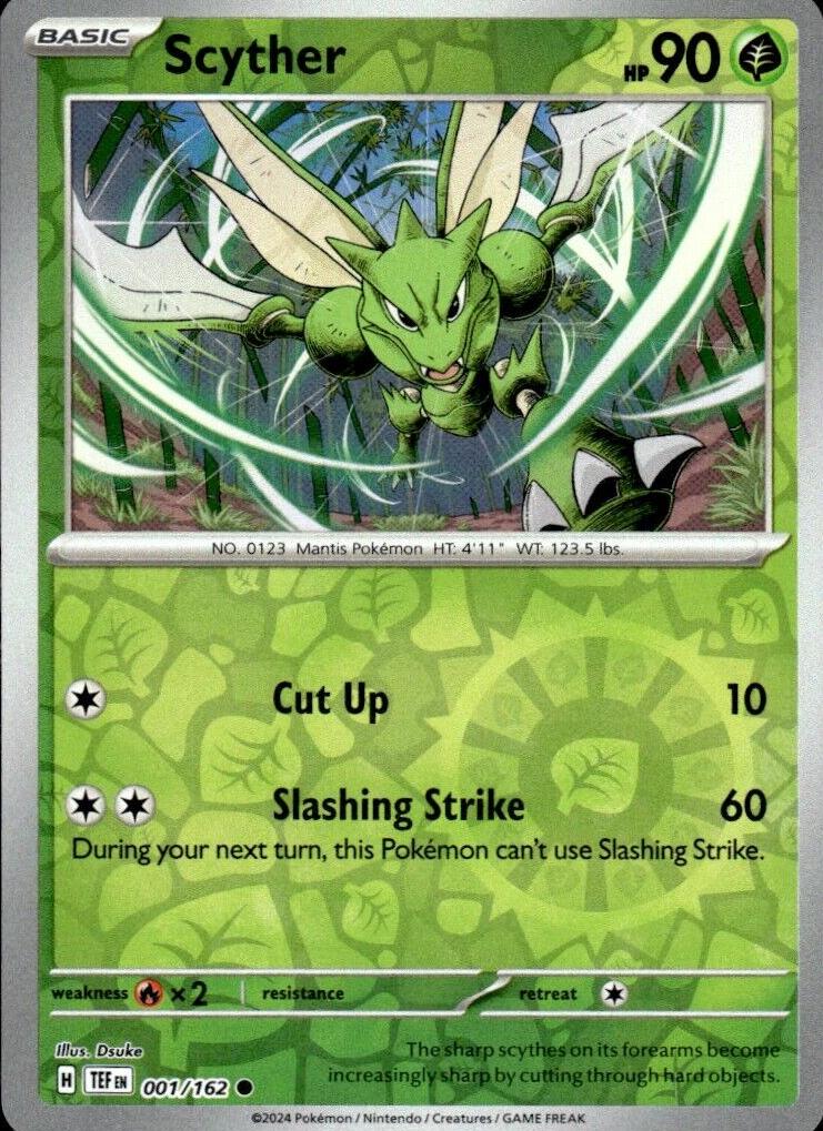 2024 Pokemon Scarlet & Violet Temporal Forces Reverse Holo Scyther #1 PSA 10