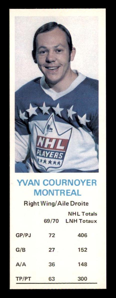 1970 Dad's Cookies Hockey Yvan Cournoyer #NNO PSA 10