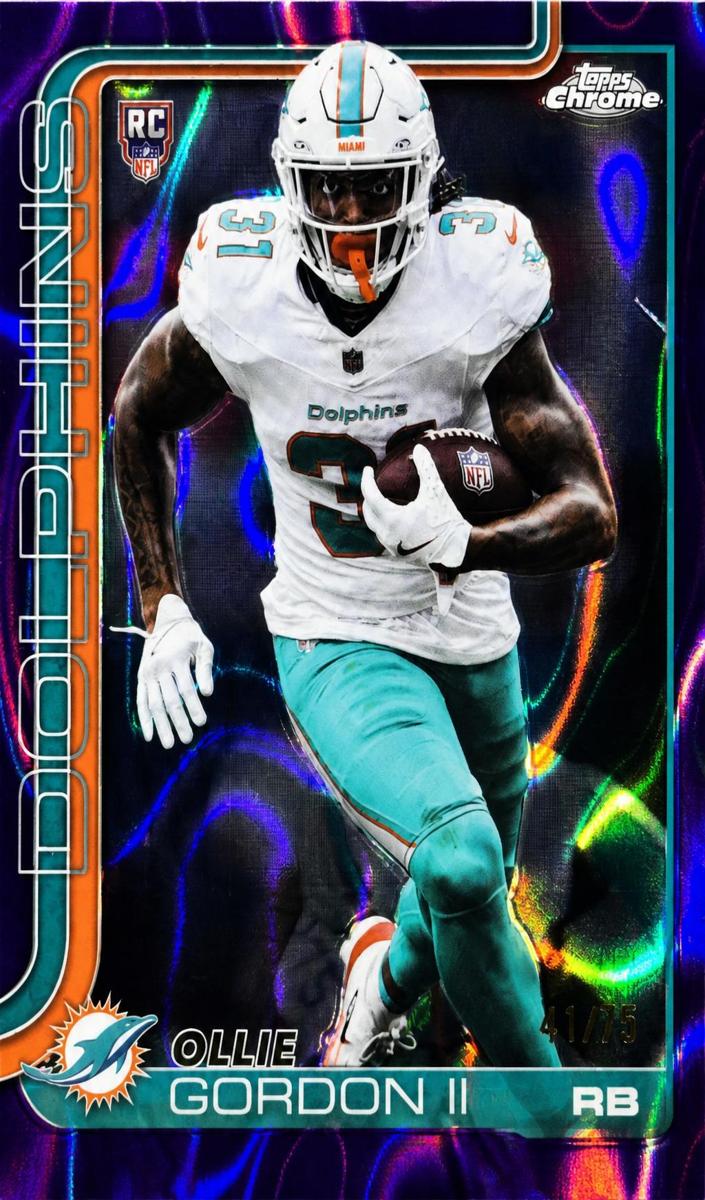 2025 Topps Chrome Football Purple Wave Refractor Ollie Gordon II #327