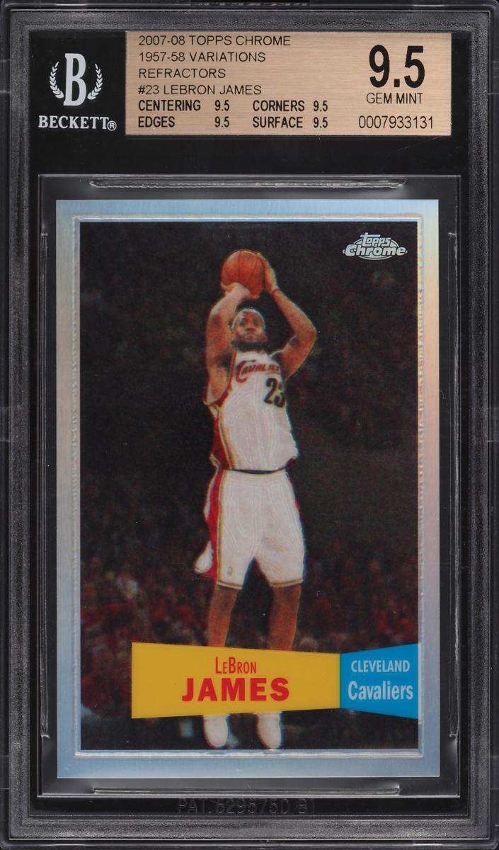 2007 Topps Chrome Basketball Refractor LeBron James #23 PSA 9