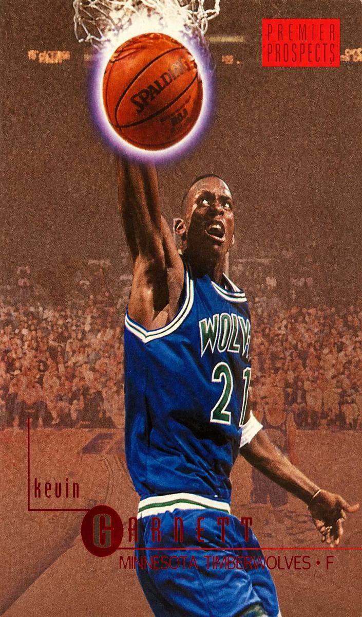 1996 Skybox Premium Basketball Rubies Kevin Garnett #67 PSA 8