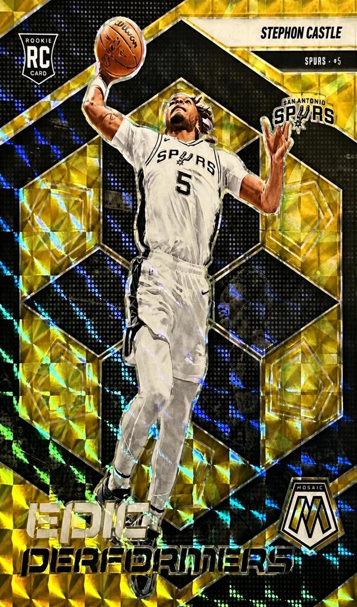 2024 Panini Mosaic Basketball Reactive Yellow Stephon Castle #15 PSA 8