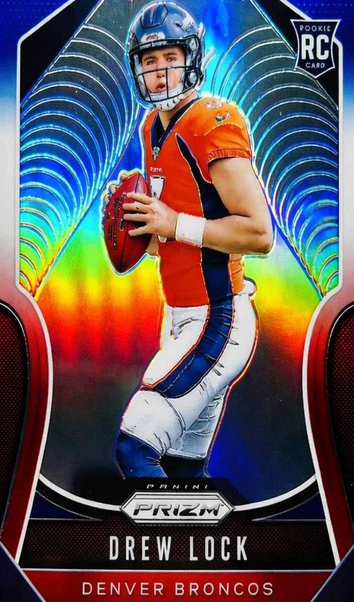 2019 Panini Prizm Football Prizm Red White Blue Drew Lock #304 PSA 9