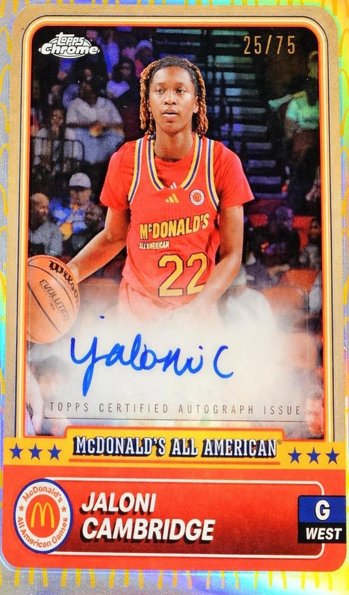 2024 Topps Chrome McDonald's All American Basketball McDonald's Logo Refractor Jaloni Cambridge #14