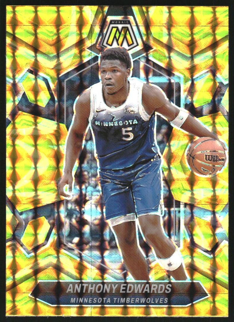 2023 Panini Mosaic Basketball Reactive Yellow Anthony Edwards #33