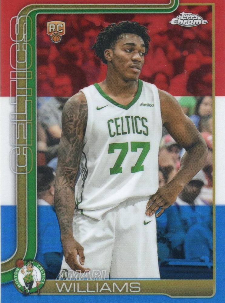2025 Topps Chrome Basketball Red White and Blue Refractor Amari Williams #297 PSA 10