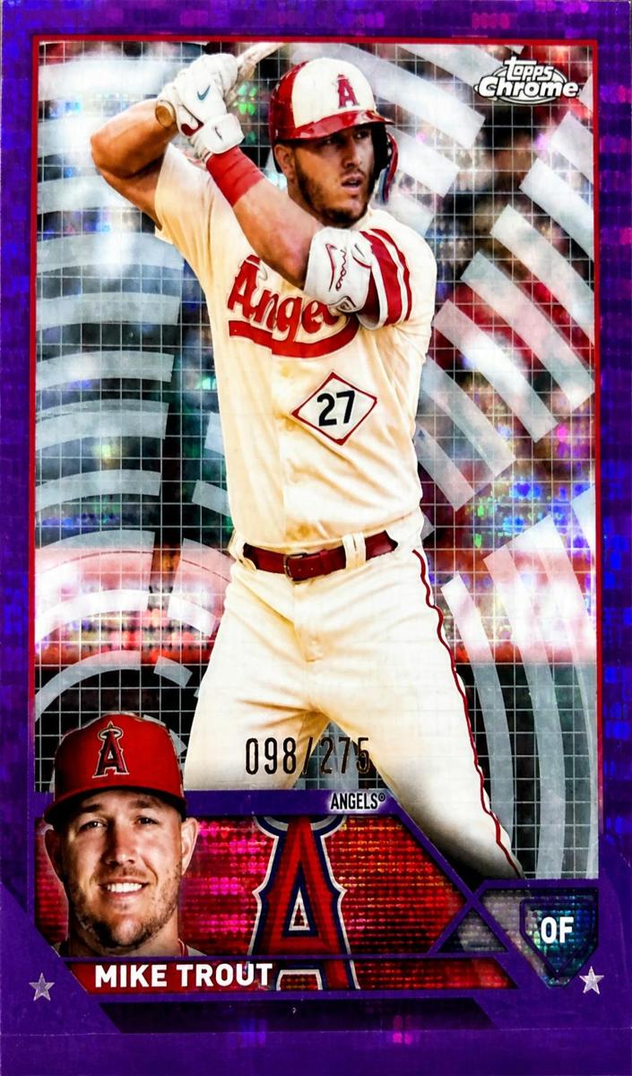 2023 Topps Chrome Baseball Purple Sonar Mike Trout #27 SGC 10