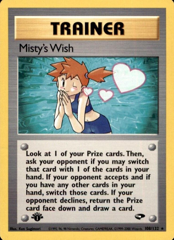 2000 Pokemon Gym Challenge 1st Edition Misty's Wish #108