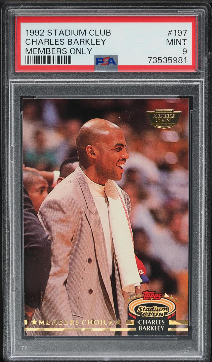 1992 Topps Stadium Club Basketball Members Only Charles Barkley #197 PSA 9