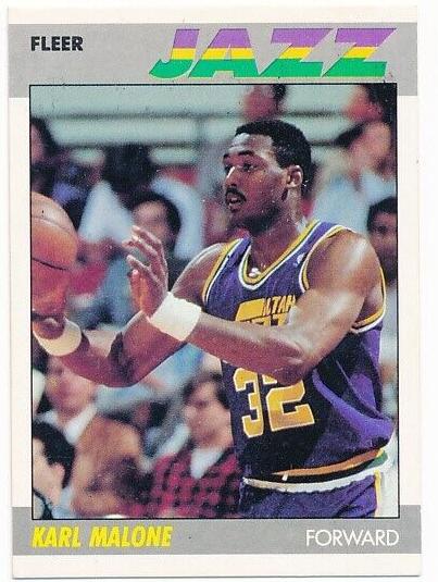 1987 Fleer Basketball Karl Malone #68 PSA 9