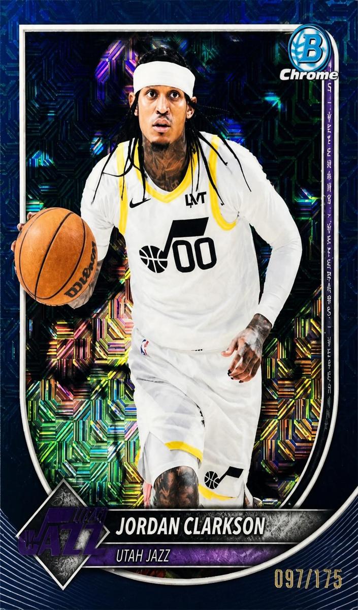 2025 Bowman Mega Box Basketball Navy Mojo Refractor Jordan Clarkson #BCV-190