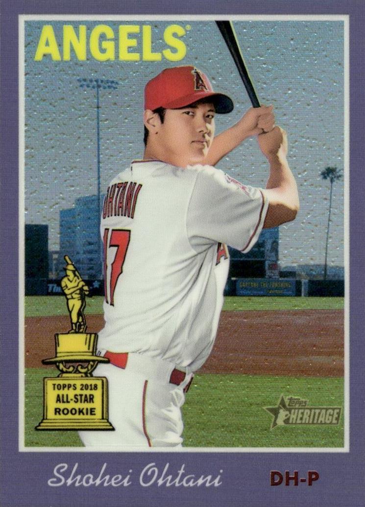 2019 Topps Heritage Baseball Purple Hot Box Refractor Shohei Ohtani #THC-430
