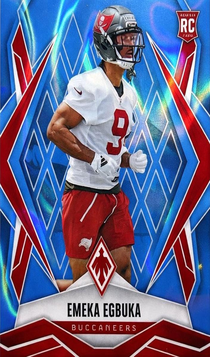 2025 Panini Phoenix Football Light Blue Lava Emeka Egbuka #225