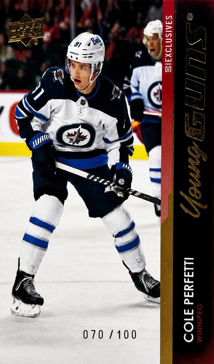 2021 Upper Deck Hockey Exclusives Cole Perfetti #466 PSA 8