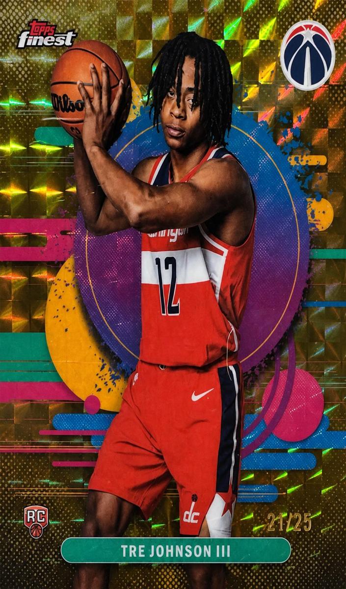 2025 Topps Finest Basketball Gold Geometric Refractor Tre Johnson III #106