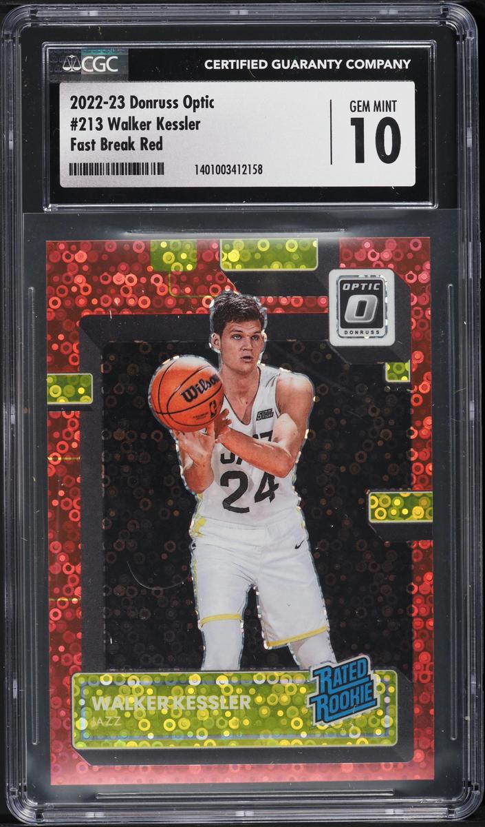 2022 Donruss Optic Basketball Fast Break Red Walker Kessler #213 CGC 10