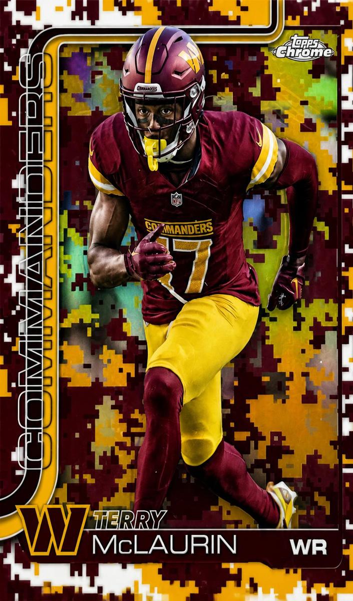 2025 Topps Chrome Football Team Camo Variation Terry McLaurin #208